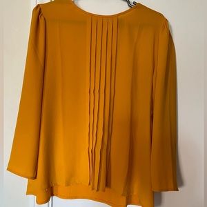 Saffron orange Ann Taylor pleated top